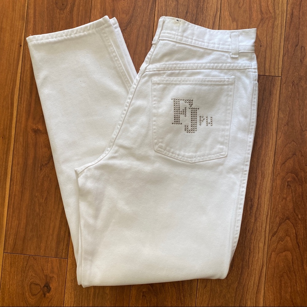 Ferretti women’s white denim jeans philosophy